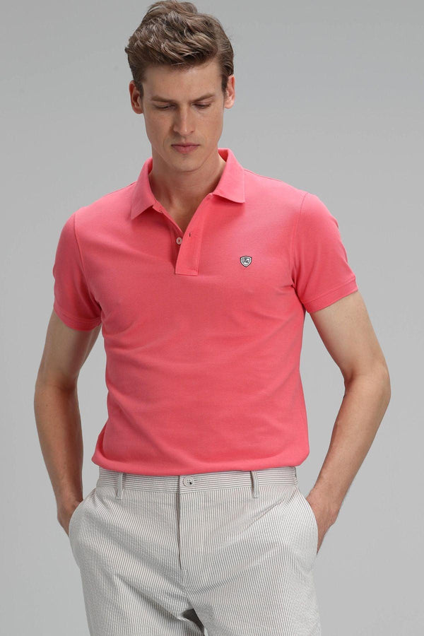 Dark Pink Cotton Knit Men's Polo Shirt by Laon Sports - Texmart