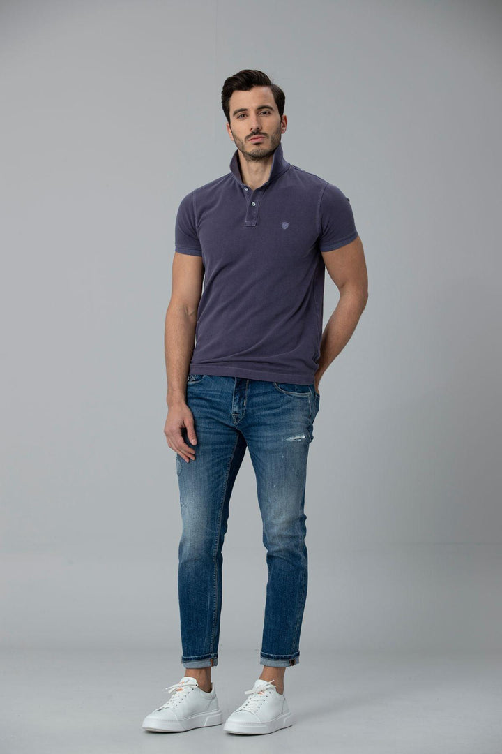 Dark Purple Cotton Knit Sports Polo Men's T-Shirt - Elevate Your Style with Comfort and Versatility - Texmart