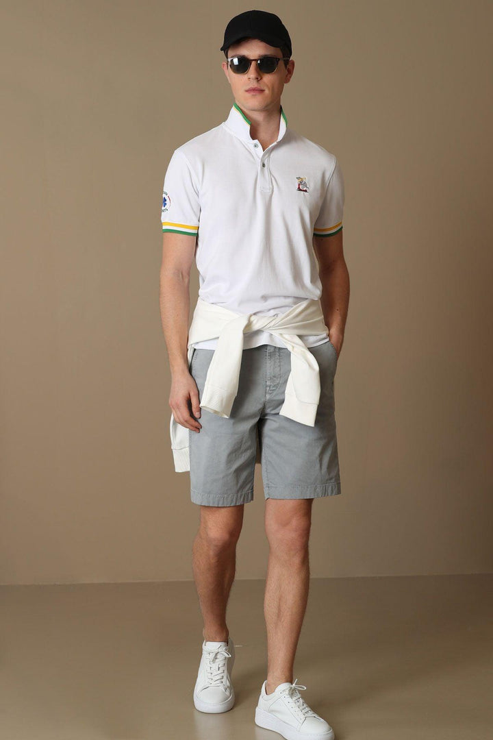 Gray Slim Fit Chino Shorts for Men by Zegler Sports: Elevate Your Summer Style with Modern Sophistication and Comfort - Texmart