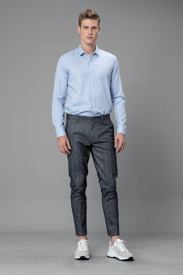 Gray Sophisticated Slim Fit Chino Trousers for Men by William Smart - Texmart