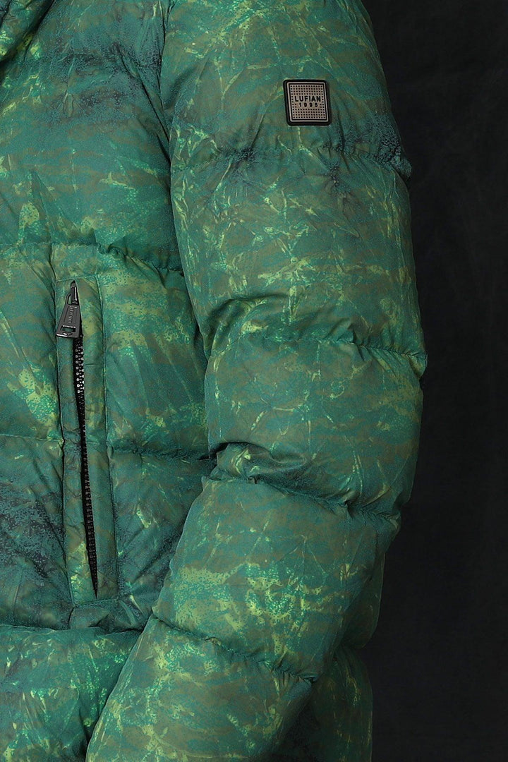 Green Feathered Elegance: Men's Nylon Coat for Unmatched Warmth and Style - Texmart