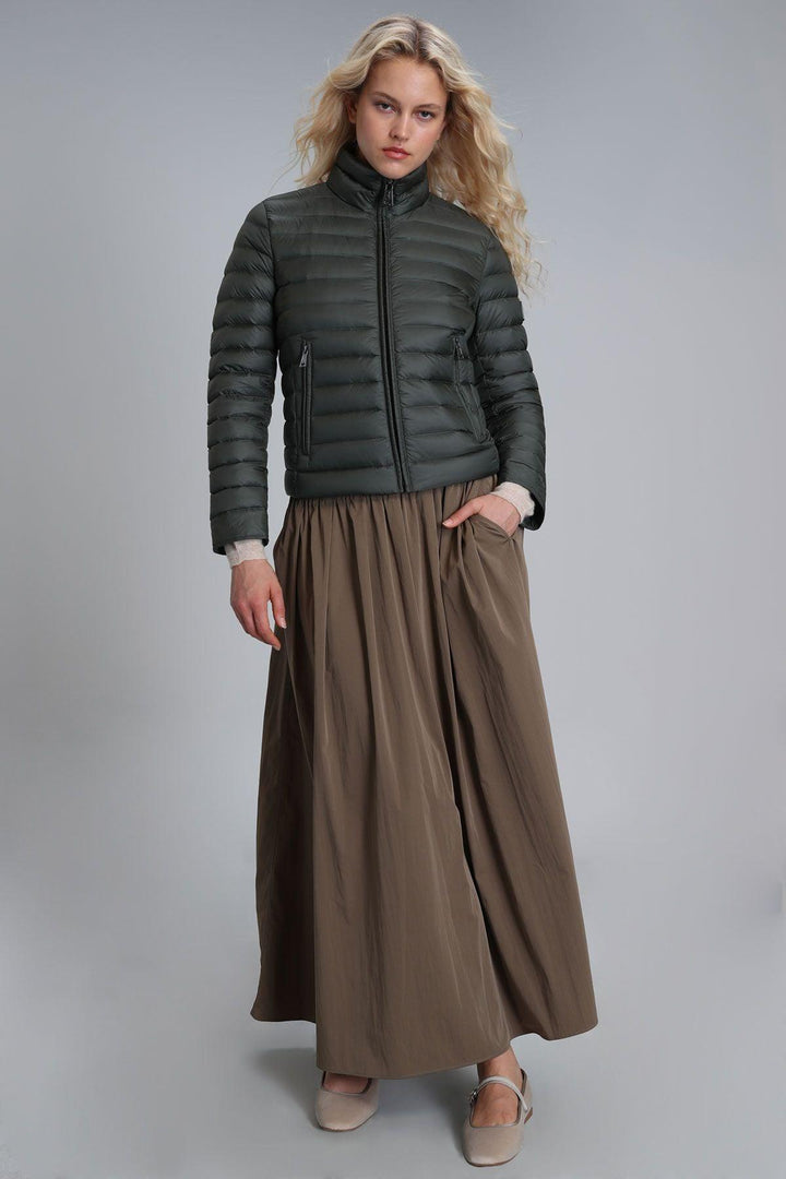 Green Feathered Winter Coat: The Mary Goose Coat - Texmart