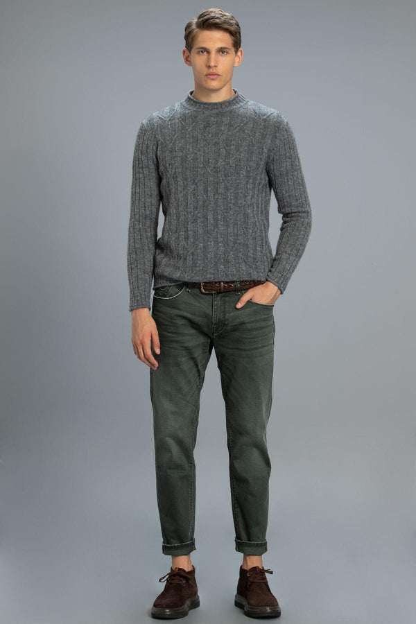 Khaki Slim-Fit Smart Denim Trousers for Men: The Perfect Blend of Style and Comfort - Texmart