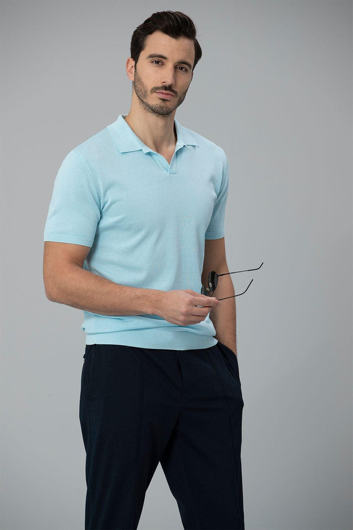 Light Blue Classic Comfort Polo - A Timeless Style Essential - Texmart