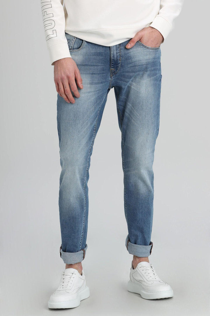 Light Blue FlexFit Denim Trousers for Men: The Ultimate Style Upgrade - Texmart