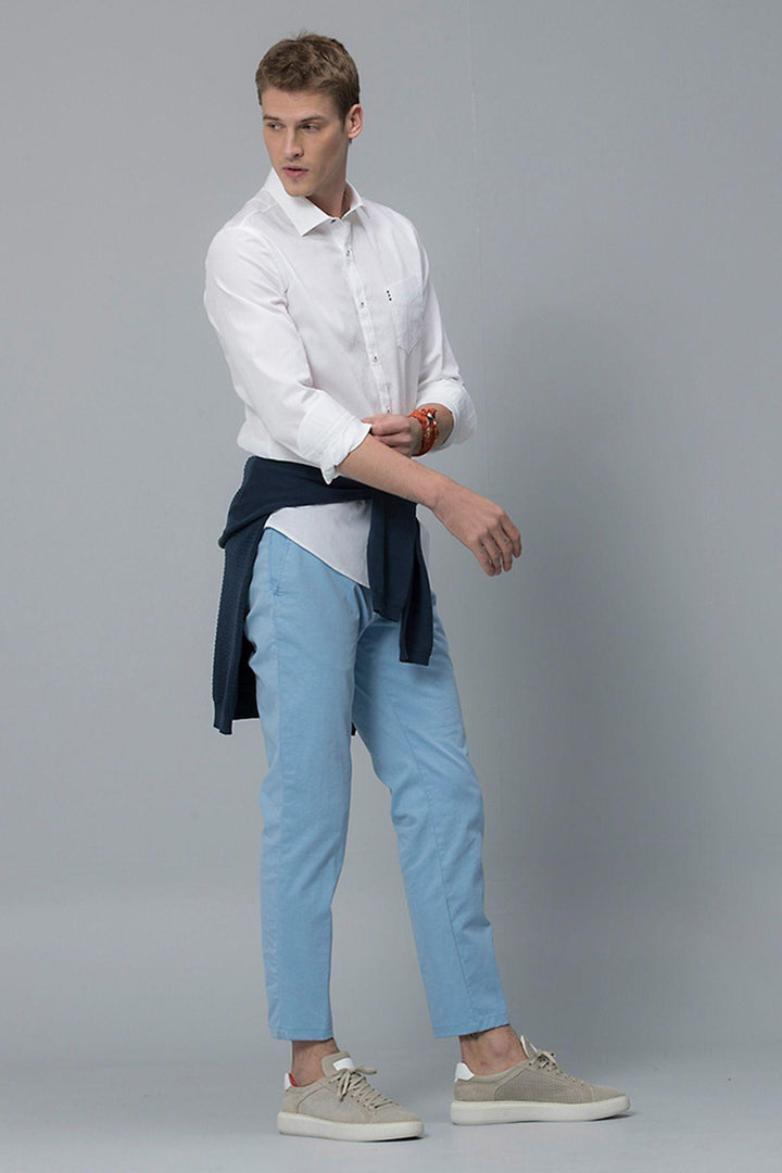 Light Blue Slim-Fit Chino Trousers for Men by Arvian Sports - The Ultimate Wardrobe Upgrade! - Texmart