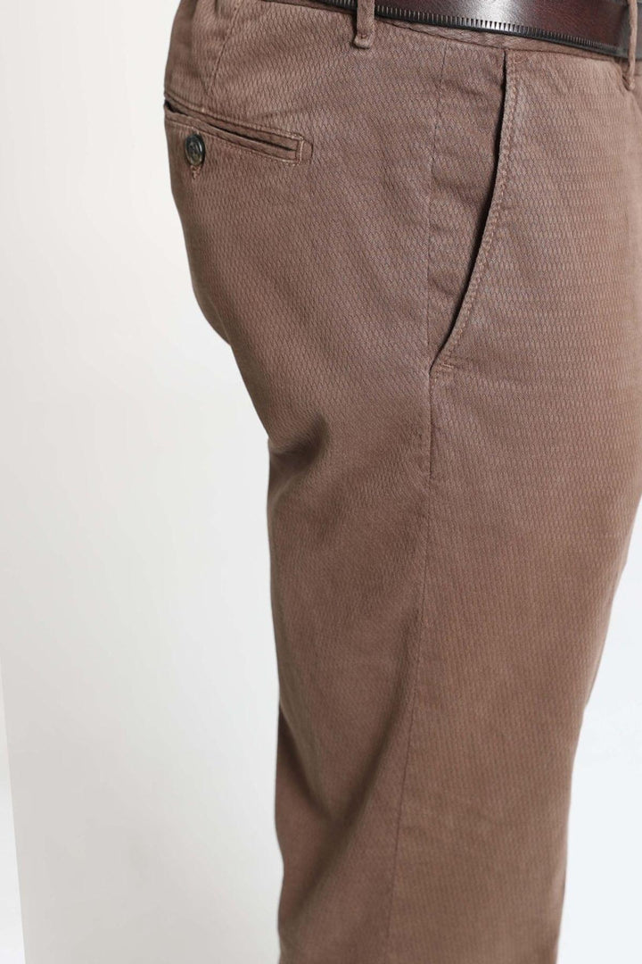 Light Brown Slim Fit Cotton Chino Trousers for Men by Olaw Sports: The Ultimate Style and Comfort Combo - Texmart