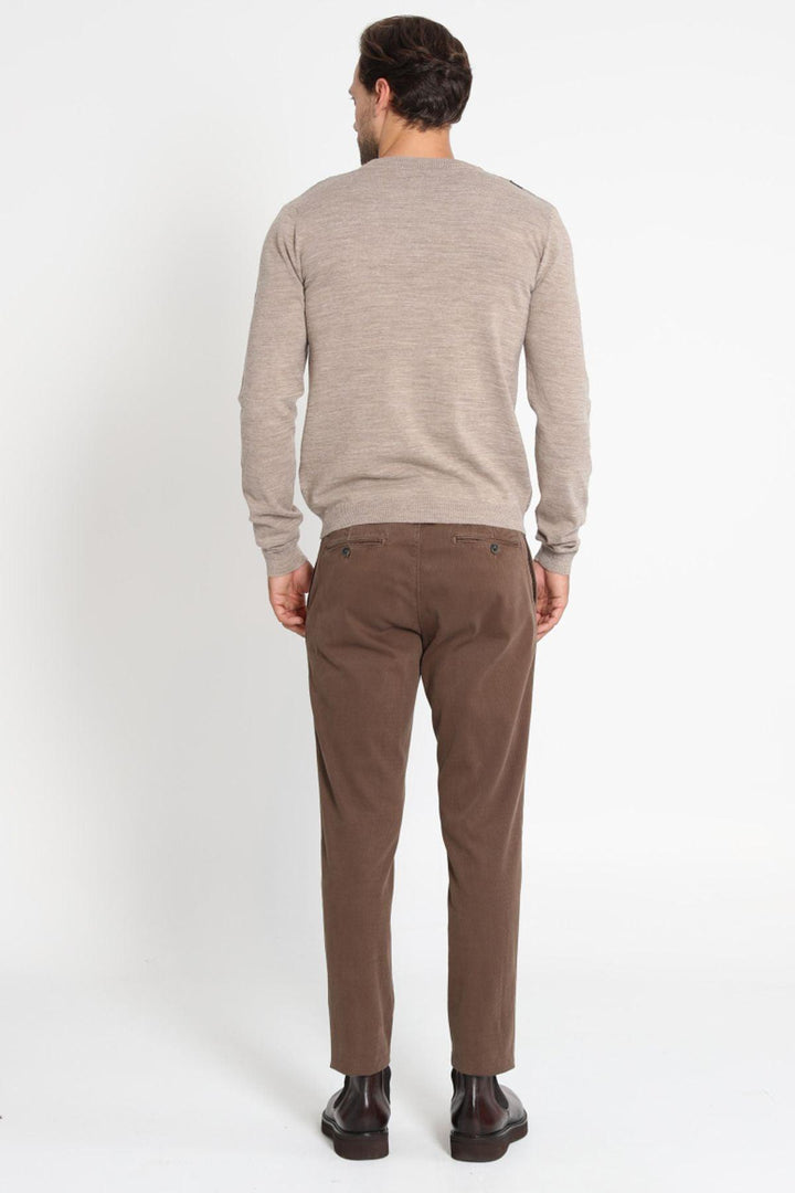 Light Brown Slim Fit Cotton Chino Trousers for Men by Olaw Sports: The Ultimate Style and Comfort Combo - Texmart