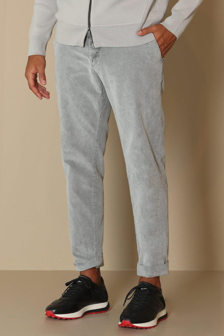 Light Gray Velvet Men's Chino Trousers: The Ultimate Sophistication in Slim Fit Fashion - Texmart