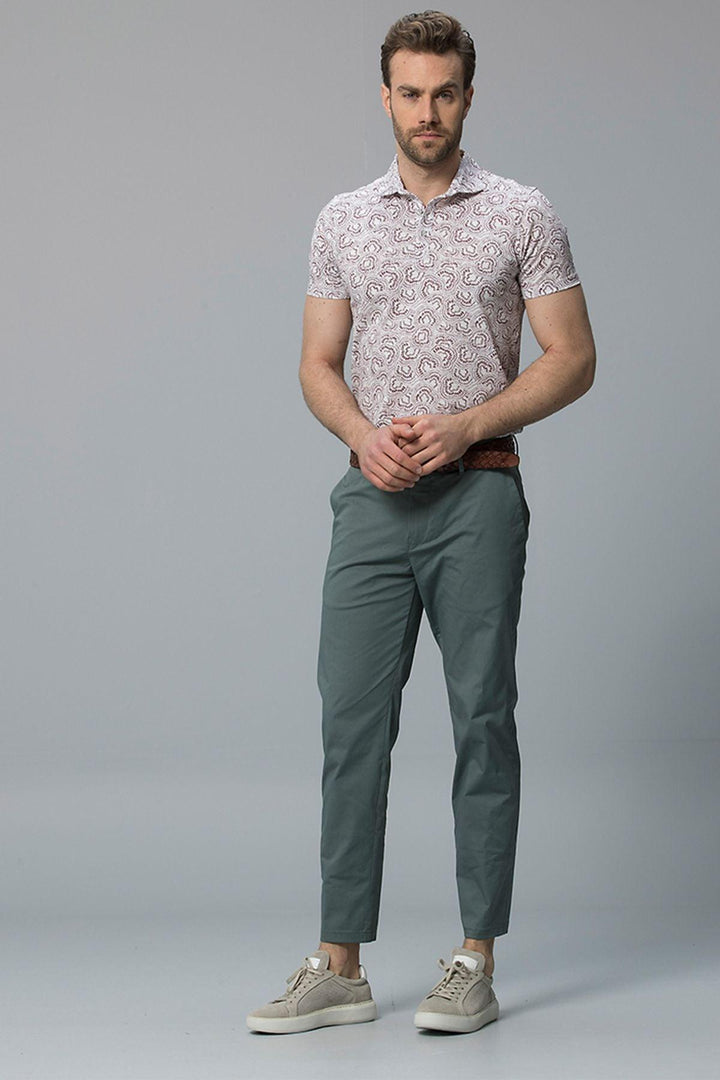 Light Green Slim Fit Chino Trousers for Stylish Men by Gabi Smart - Texmart
