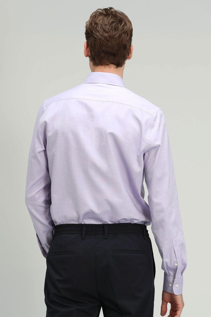 Lilac Comfort Slim Fit Cotton Shirt for Men - The Ultimate Blend of Style and Comfort - Texmart