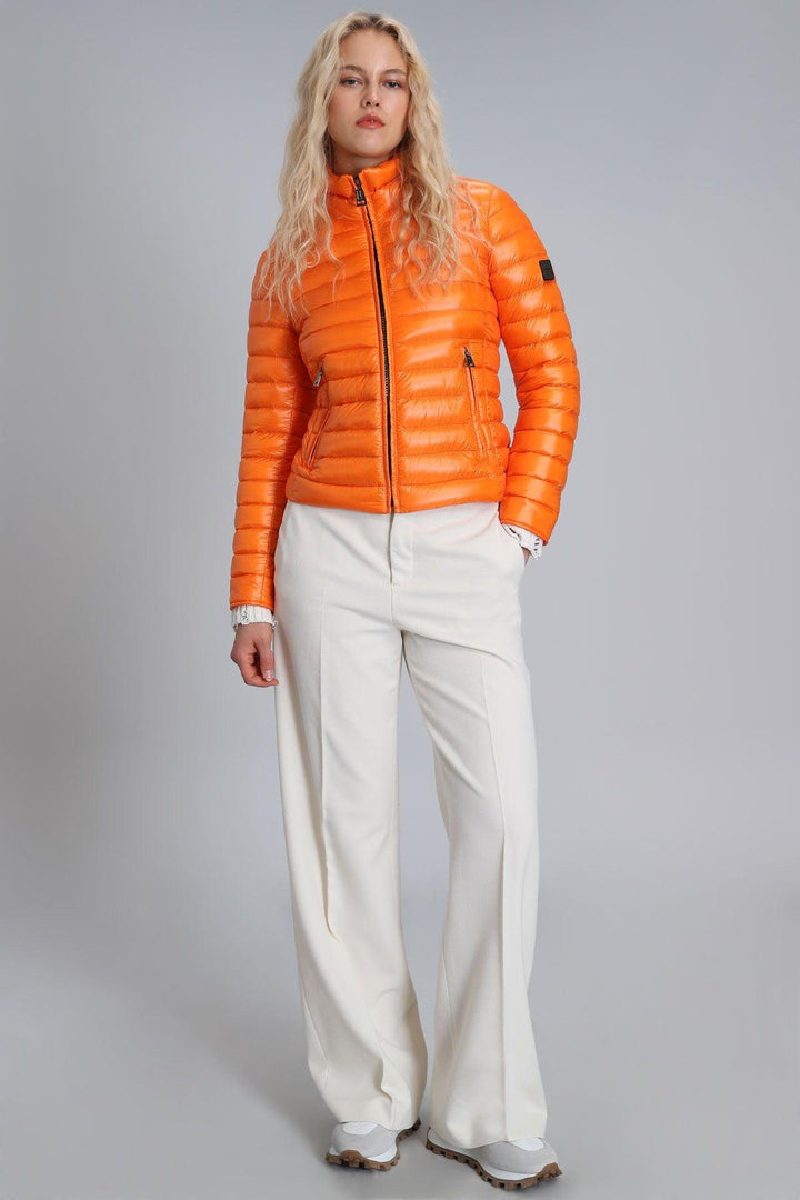 Mary Goose Feather Women's Coat Orange - Texmart