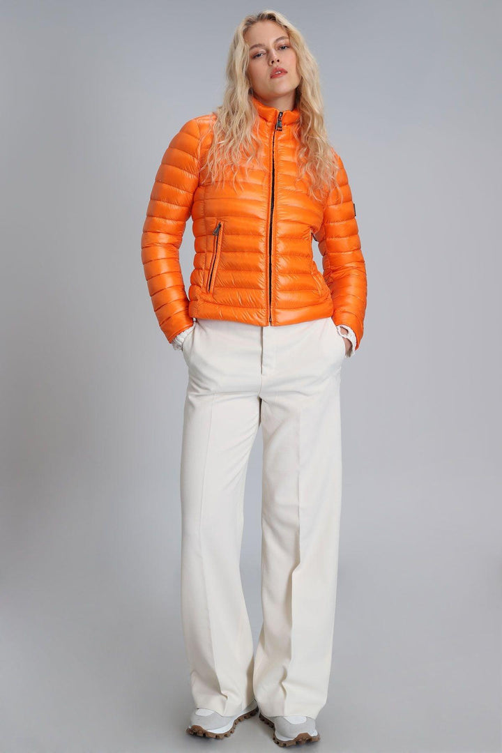 Mary Goose Feather Women's Coat Orange - Texmart