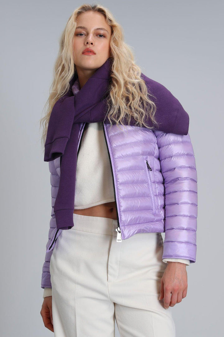 Mary Goose Feather Women's Coat Purple - Texmart