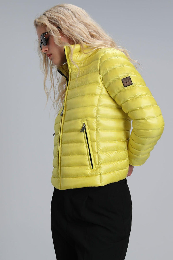 Mary Goose Feather Women's Coat Yellow - Texmart