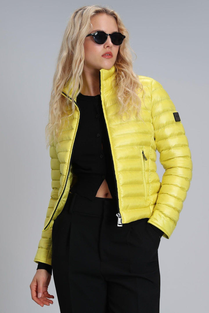 Mary Goose Feather Women's Coat Yellow - Texmart