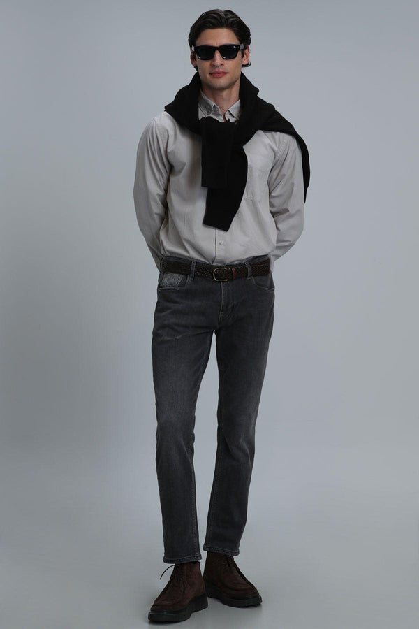 Mason Smart Jean Men's Trousers Regular Fit Dark Gray - Texmart