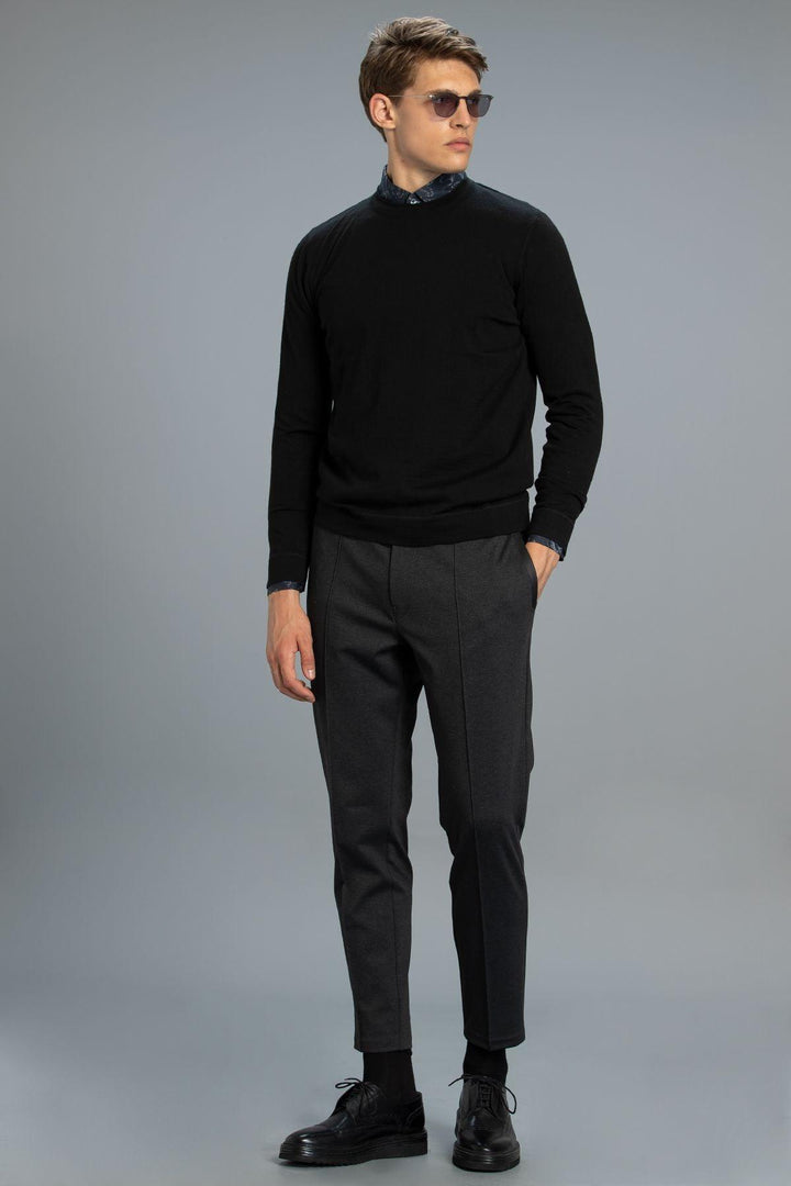 Men's Classic Black Wool-Blend Sweater: A Timeless Wardrobe Essential for Style and Warmth - Texmart