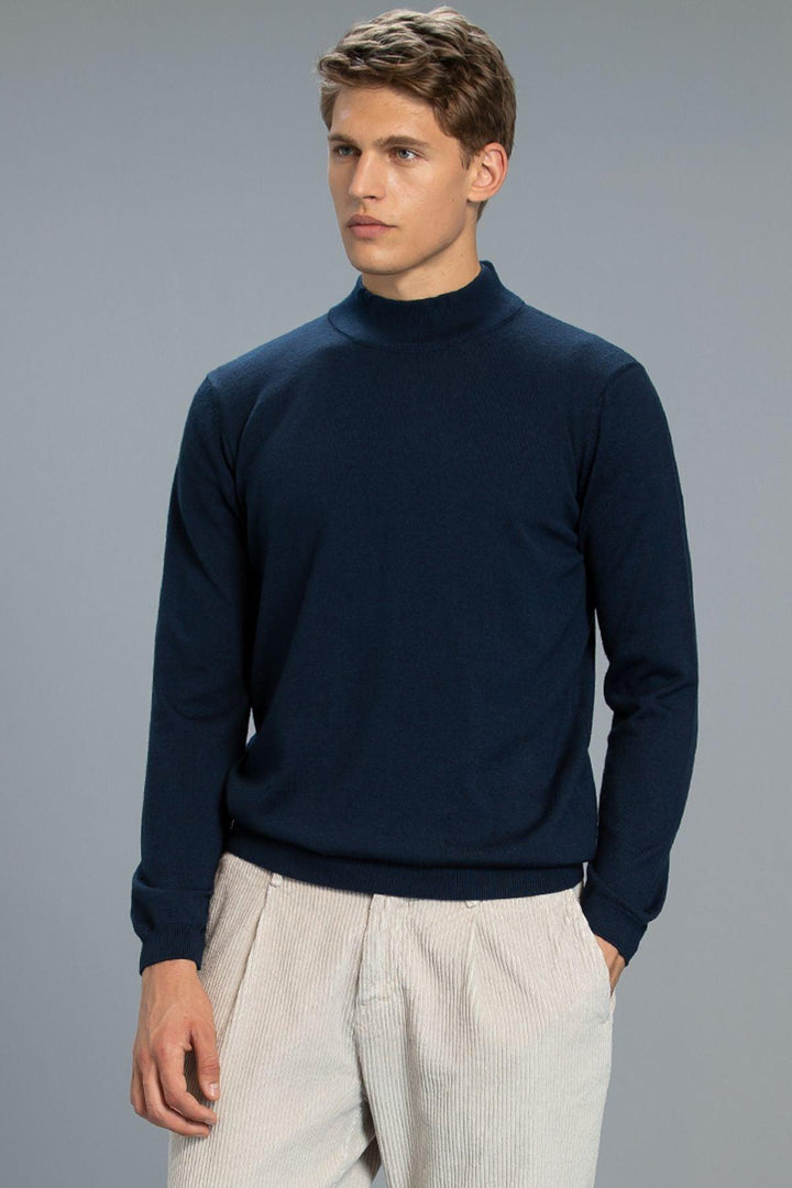 Midnight Blue Wool-Blend Sweater: The Cozy Classic - Texmart