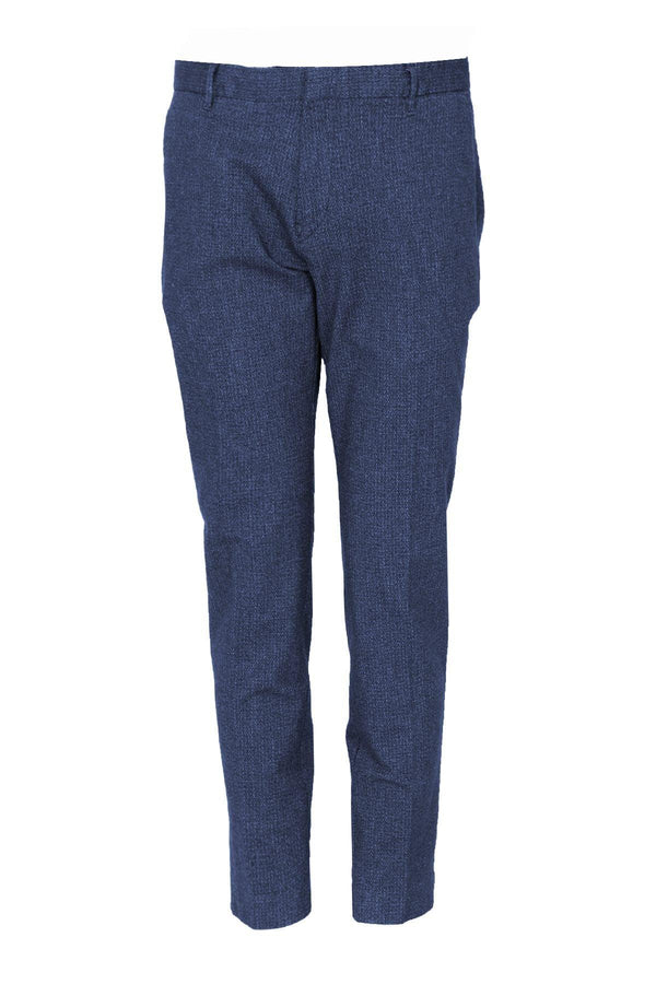 Modern Navy Blue Slim Fit Chino Trousers for Men by Okmar - Elevate Your Style with Smart Sophistication - Texmart