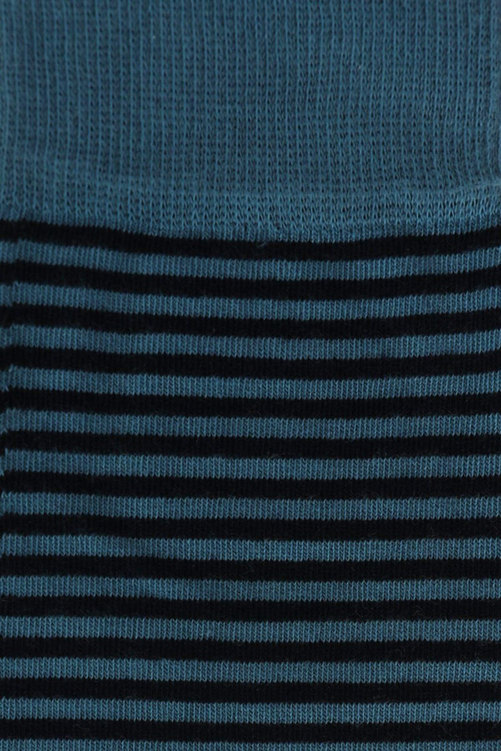 Nautical Elegance: Navy Blue Cotton Blend Men's Dress Socks - Texmart