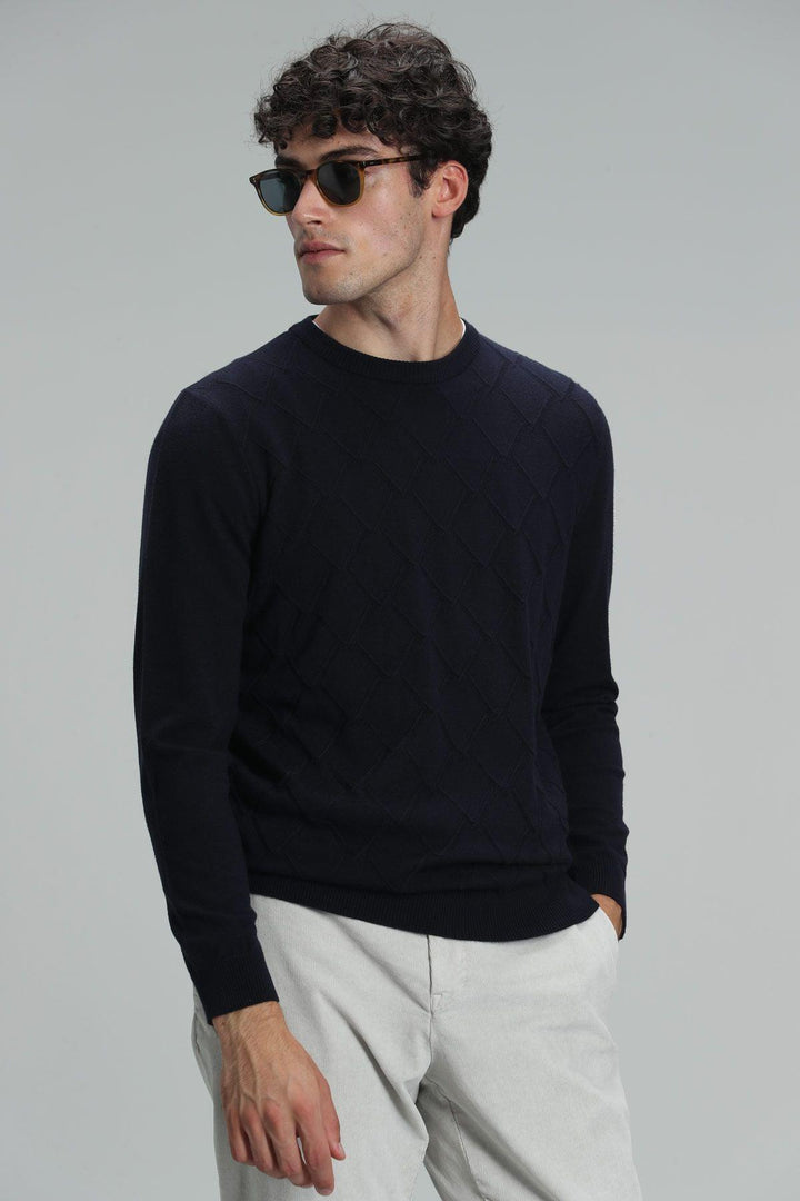 Nautical Elegance: The Navy Blue Triko Men's Sweater - Texmart