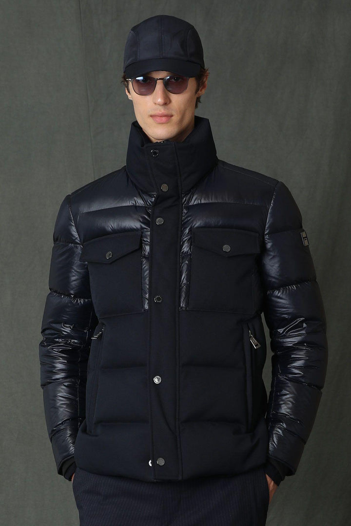 Navy Blue Arctic Elegance Men's Goose Feather Coat: Stay Warm and Stylish in Ultimate Comfort and Durability - Texmart
