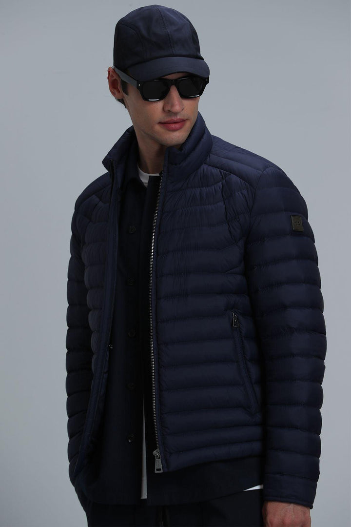 Navy Blue Elegance: The Ultimate Men's Goose Feather Coat for Timeless Style and Warmth - Texmart