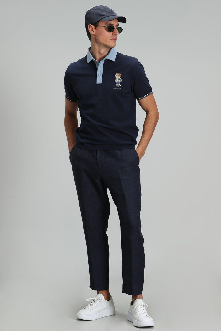 Navy Blue Knit Polo: The Ultimate Blend of Comfort and Style for Men - Texmart