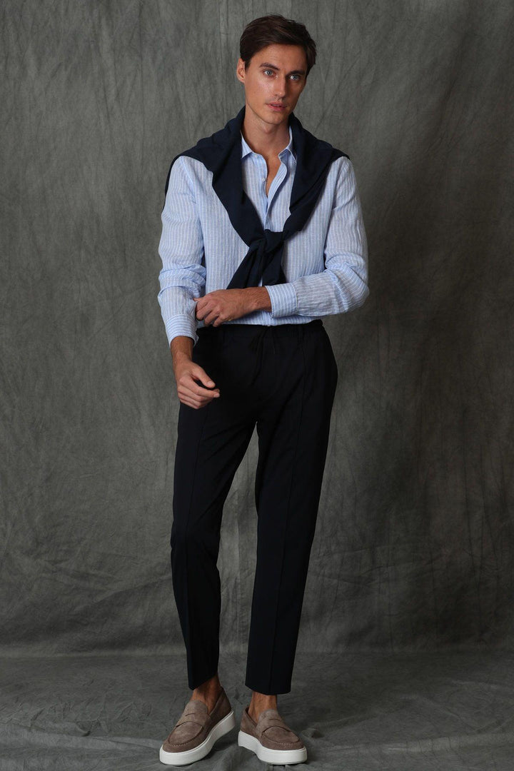 Navy Blue Premium Slim Fit Simon Jogger Pants: Elevate Your Style with Unmatched Comfort - Texmart