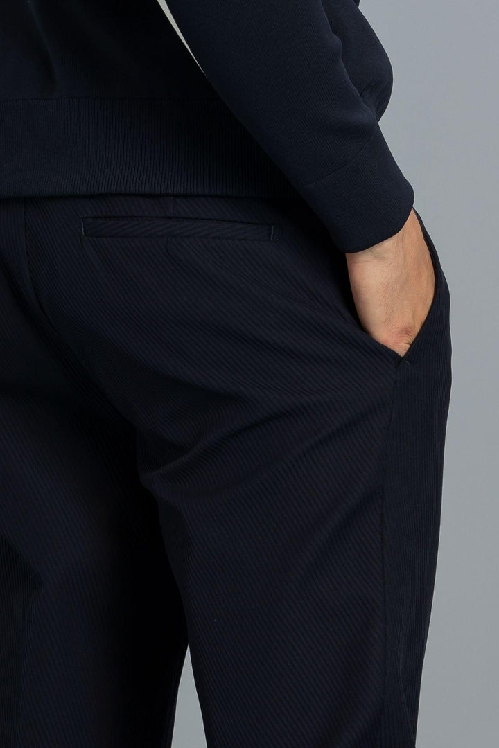 Navy Blue Slim Fit Chino Trousers for Stylish Men by Alden - Texmart