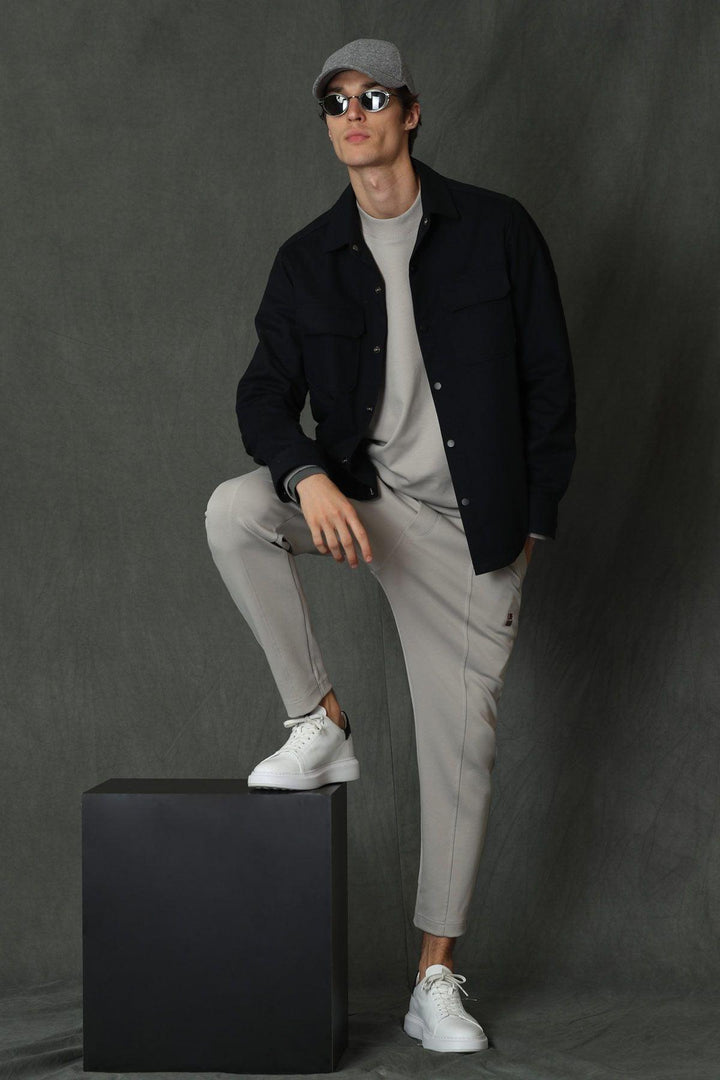 Navy Blue Slim Fit Men's Basic Shirt: Timeless Elegance in Your Wardrobe - Texmart
