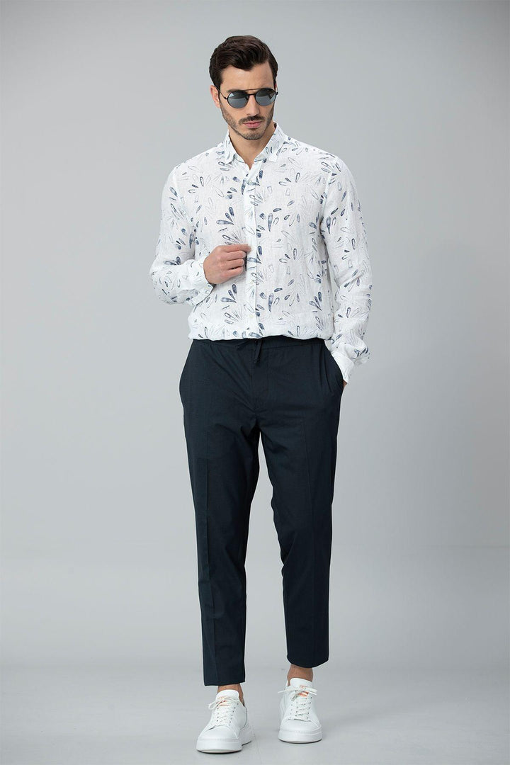 Navy Blue Tailored Fit Chino Trousers by Buta Sports: The Epitome of Modern Elegance and Comfort - Texmart