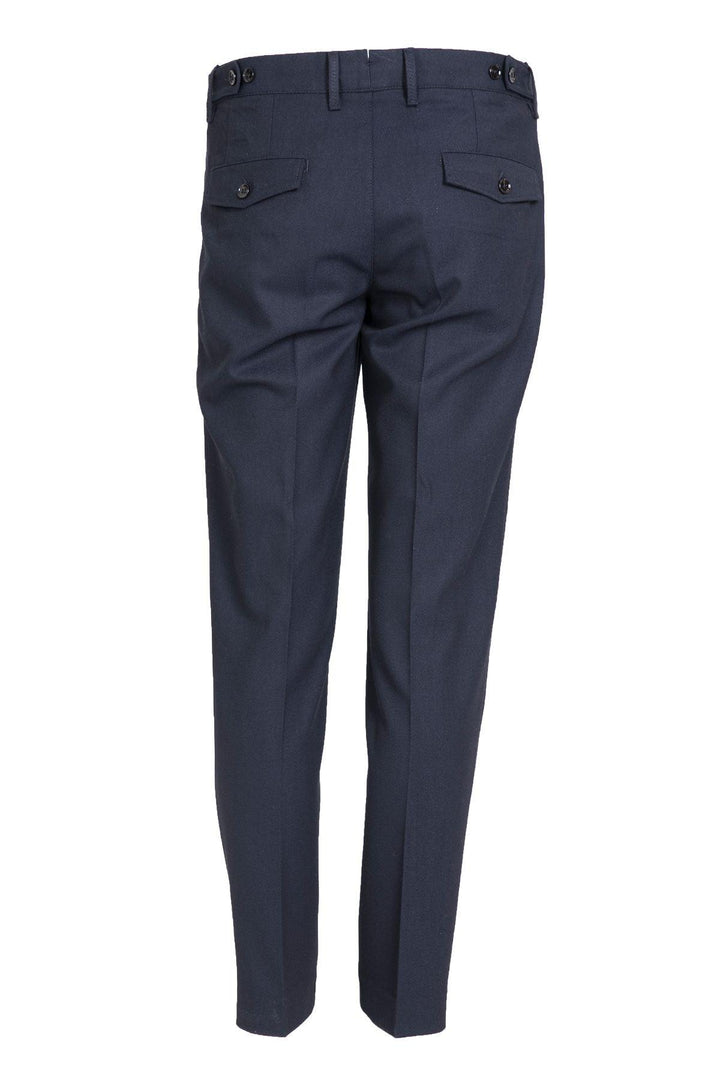 Navy Blue Tailored Single Pleat Chino Trousers for Men - The Perfect Blend of Style and Comfort - Texmart
