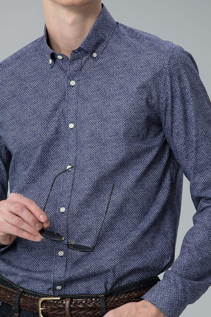 Navy Elegance: Rabi Men's Smart Shirt - The Ultimate Blend of Style and Comfort - Texmart