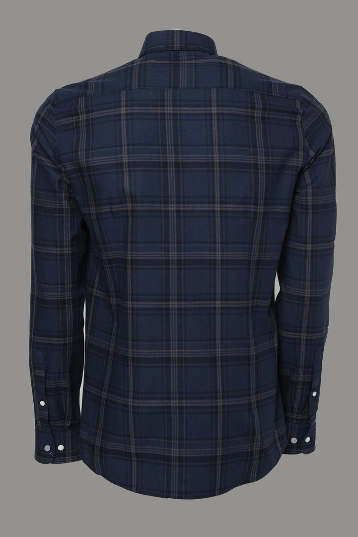 Navy Elegance: Tapio Men's Smart Shirt - Sleek Slim Fit Cotton Dress Shirt for Modern Sophistication - Texmart