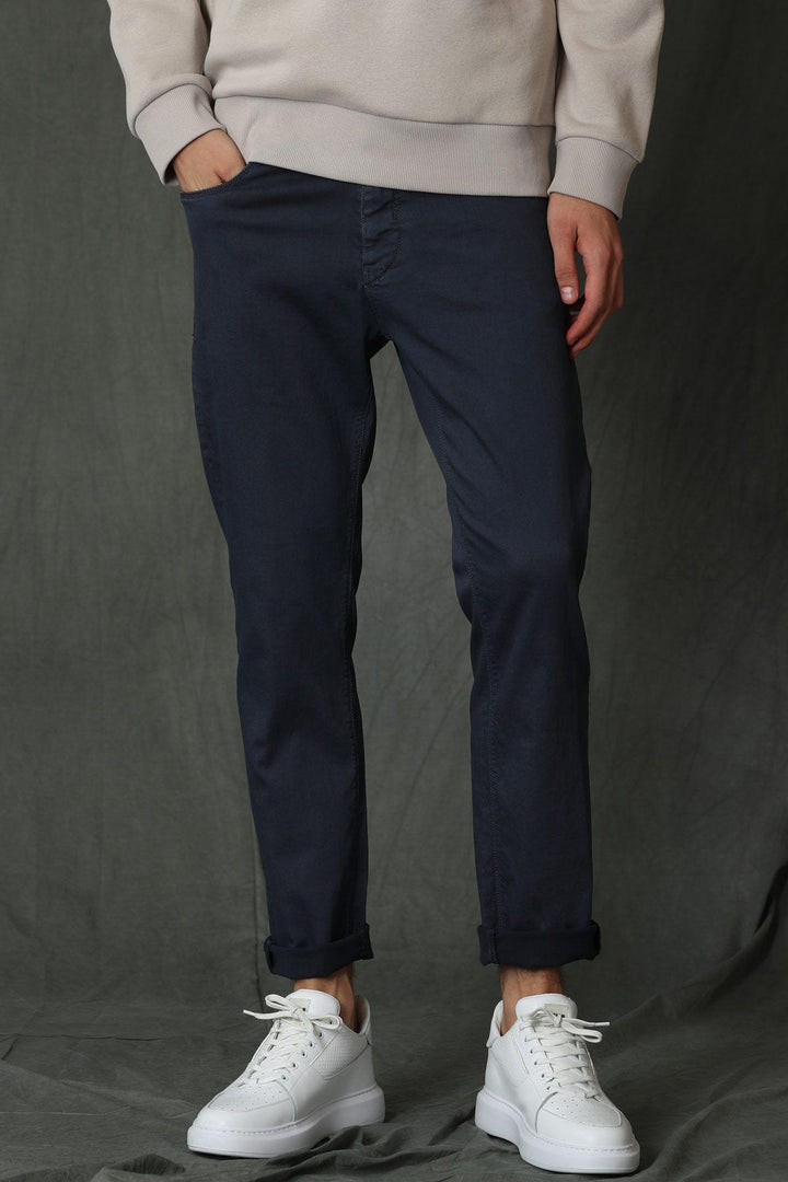 Navy Elegance: The Ultimate Slim Fit Five Pocket Trousers - Texmart