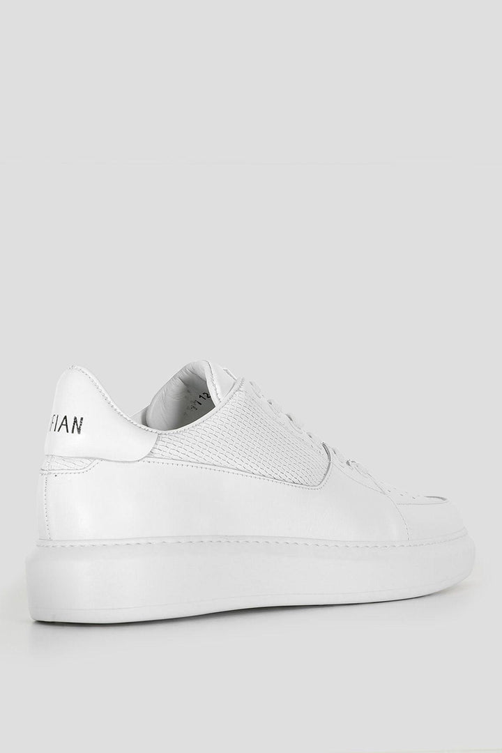 Perfetto Men's Leather Sneaker Shoes White - Texmart