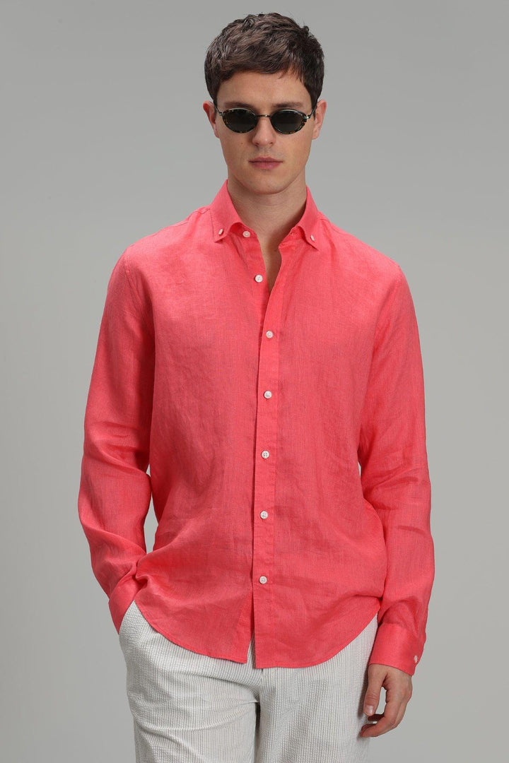 Pink Paradise: Men's Linen Shirt for Ultimate Comfort and Style - Texmart