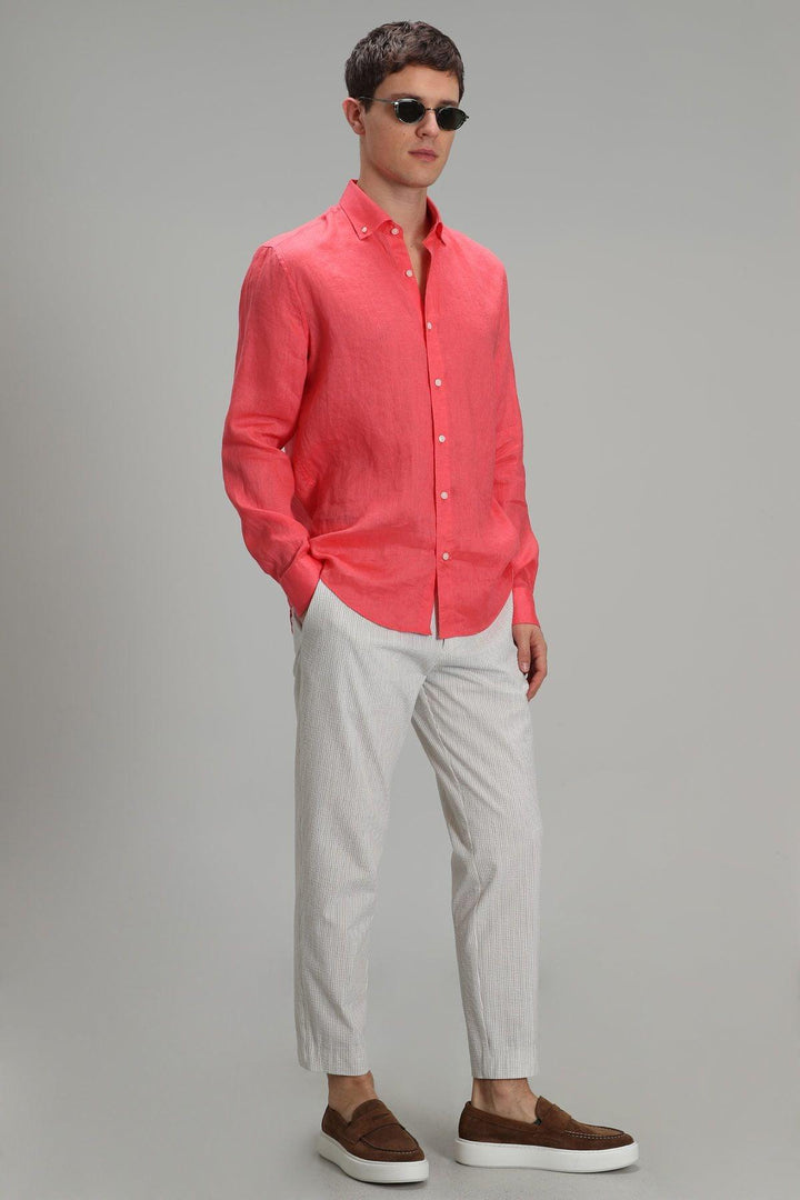 Pink Paradise: Men's Linen Shirt for Ultimate Comfort and Style - Texmart