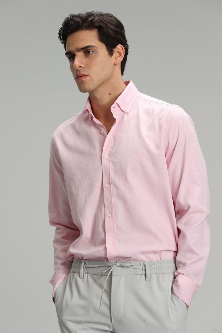 Pink Perfection: The Ultimate Men's Smart Casual Shirt for Style and Comfort - Texmart