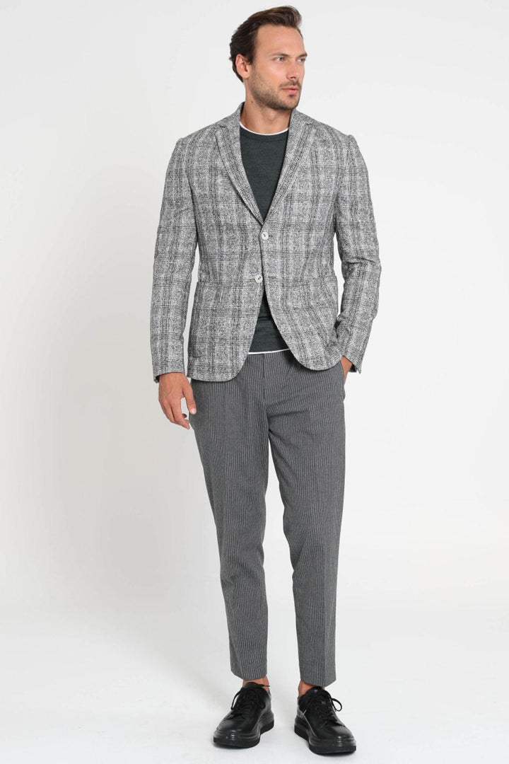 Refined Charcoal Alpaca Blend Blazer: The Epitome of Sophistication - Texmart