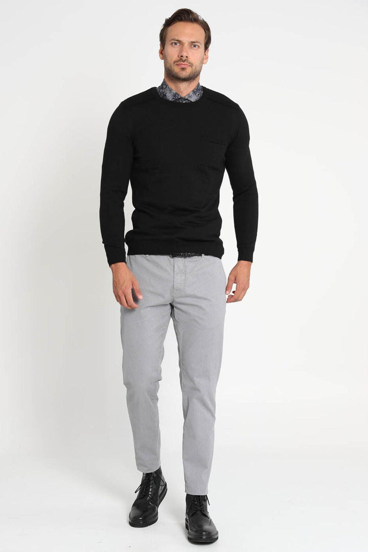 Refined Comfort: Modern Fit Gray Chino Trousers by Sam Sports - Texmart