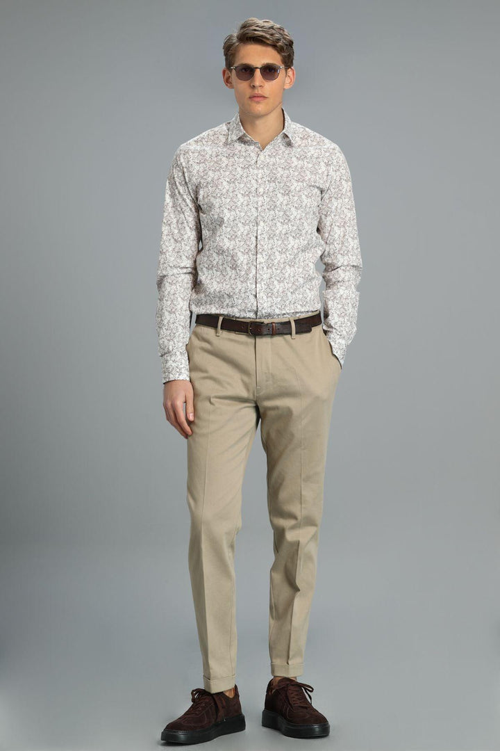 Refined Elegance: The Beige Slim Fit Smart Shirt for Men by Mero - Texmart