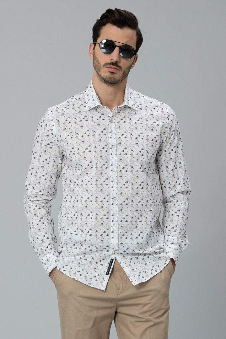 Refined Elegance: The Beige Slim Fit Smart Shirt for Men by Nisos - Texmart