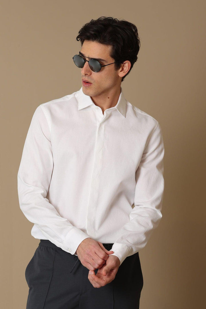 Saner Men's Smart Shirt Slim Fit White: The Ultimate Elegance Essential for the Modern Gentleman - Texmart