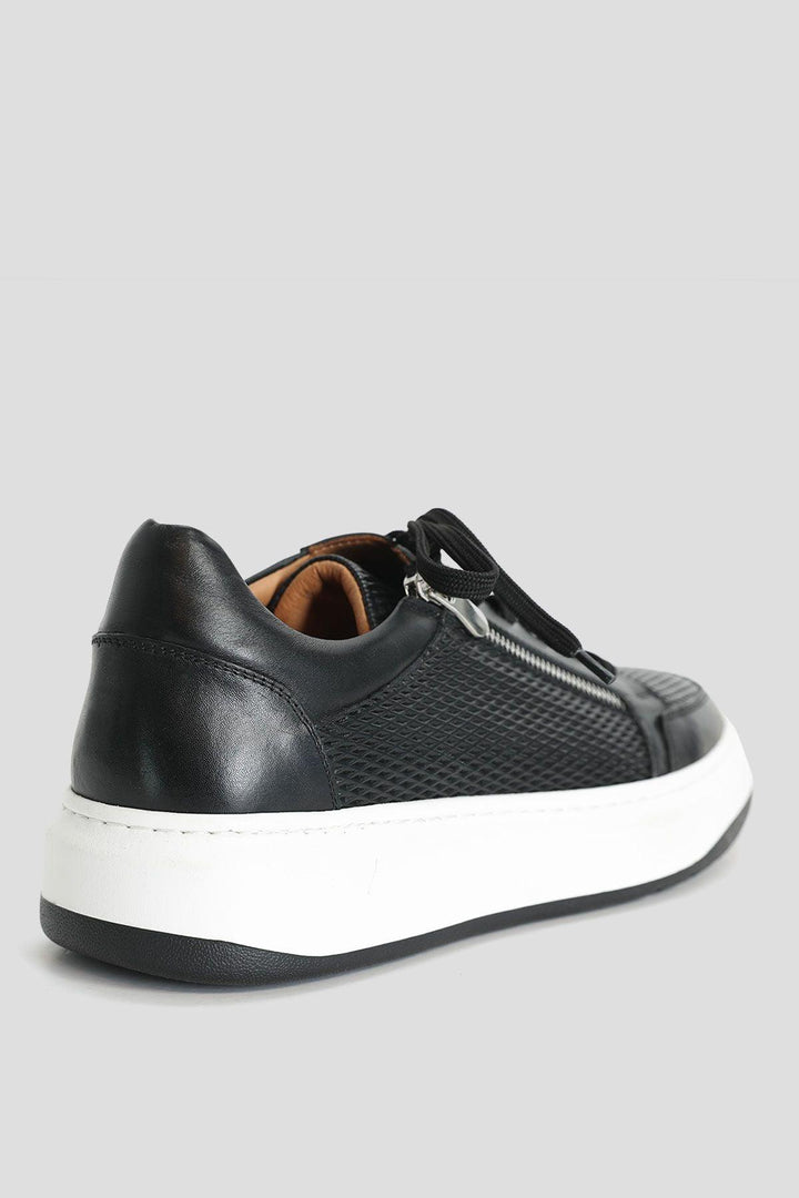 Sleek Black Leather Men's Sneaker Shoes: The Epitome of Style and Comfort - Texmart