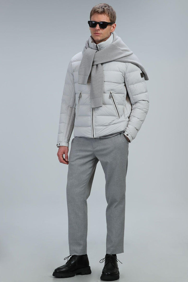 Sleek Gray Elegance: Men's Slim Fit Chino Trousers - Texmart