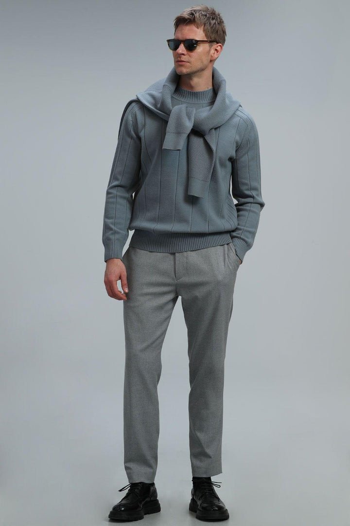 Sleek Gray Elegance: Men's Slim Fit Chino Trousers - Texmart