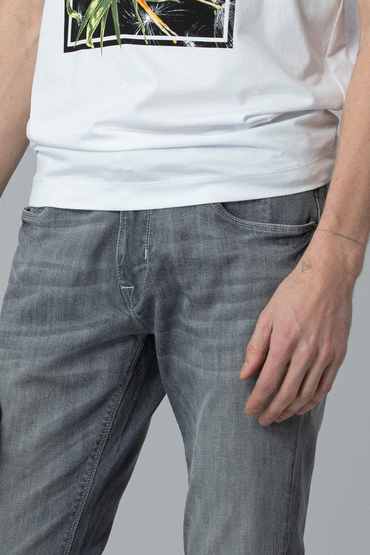 Sleek Slate Slim Fit Intelligent Denim Trousers - Texmart